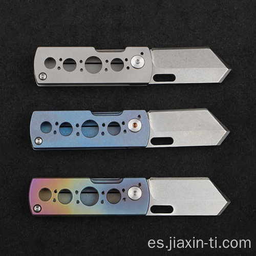 Navaja de bolsillo EDC anodizada de titanio anodizado personalizado